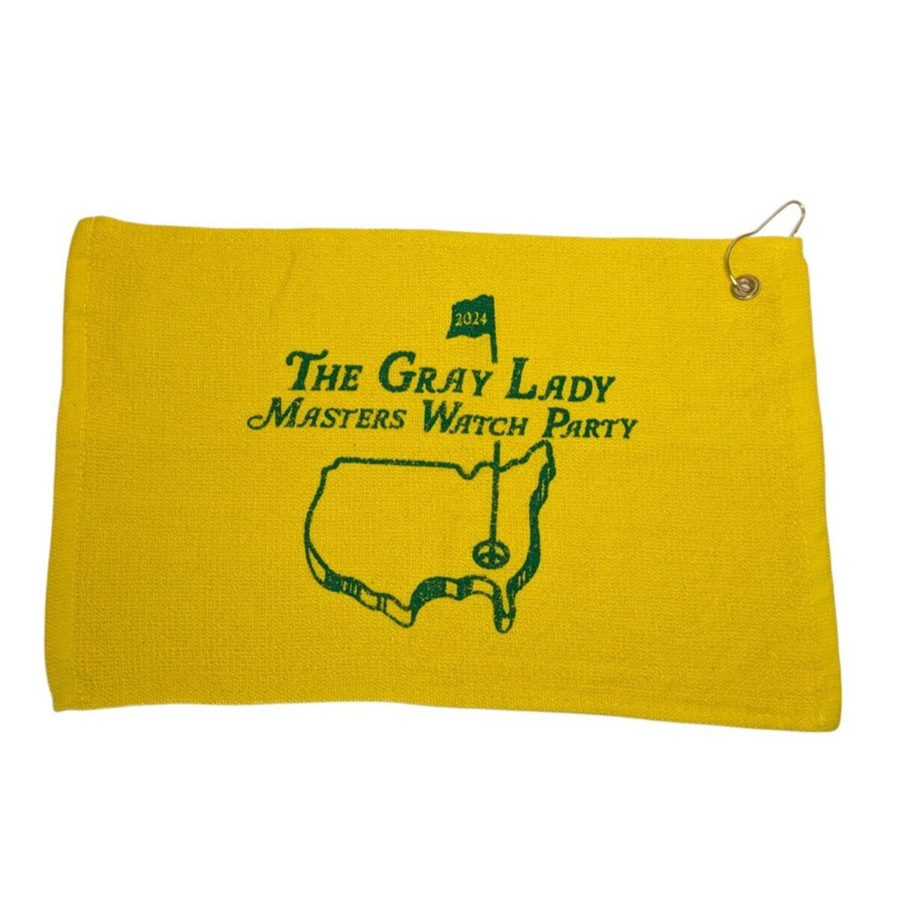Masters Tournament Golf Towel The Gray Lady Watch Party 2024 Yellow Never Used
